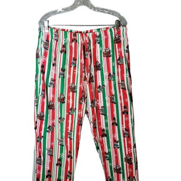 BUC-EE'S Christmas Flannel Sleep Pajama Pants Size L Unisex Cotton Red Green - Picture 5 of 11